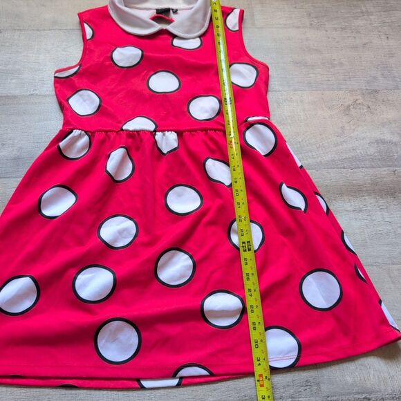 Disney Red Minnie Mouse Dress Pocka Dots Size M - Picture 5 of 8